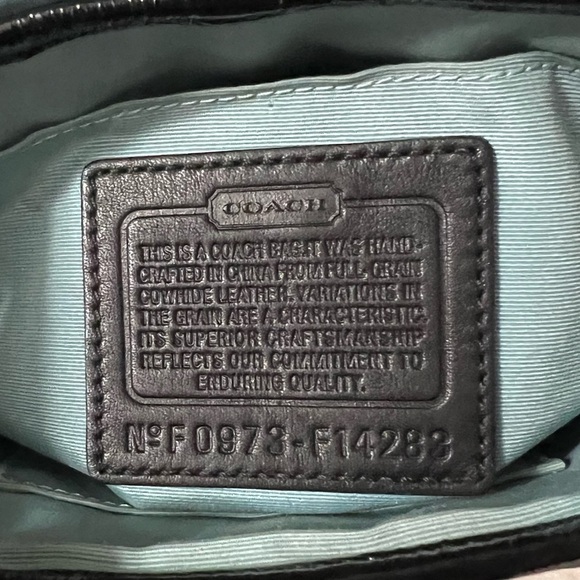 Coach Black Patent Leather Handbag Purse Penny Turn Lock Very Clean - Picture 6 of 6